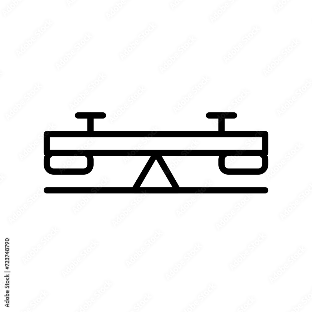 see saw line icon