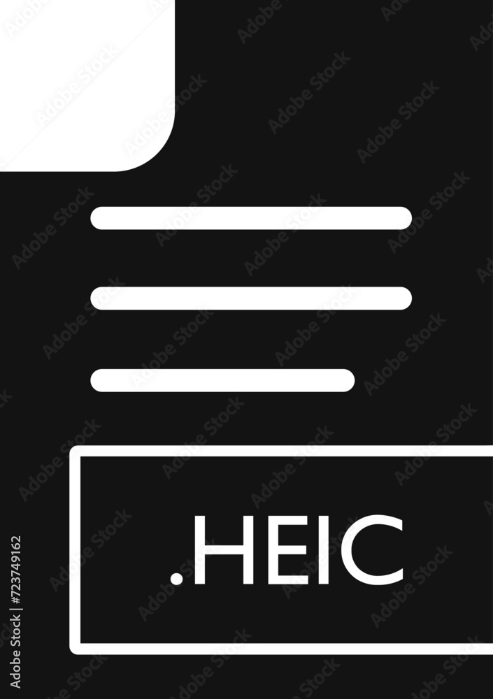 HEIC File format Icon Black fill HEIC File format Icon Black fill