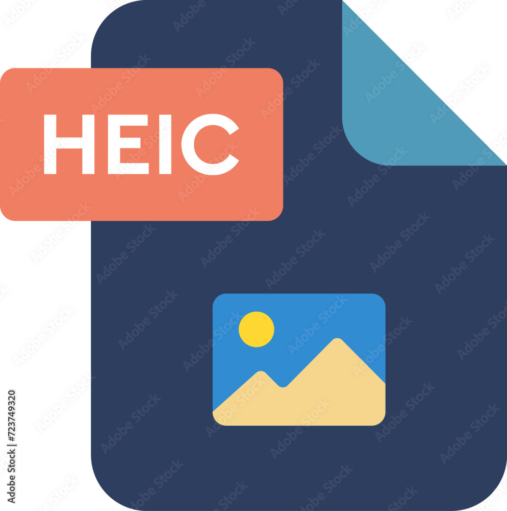 HEIC File format icon rounded shapes HEIC File format icon rounded shapes