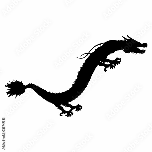 Chinese New Year black dragon silhouette