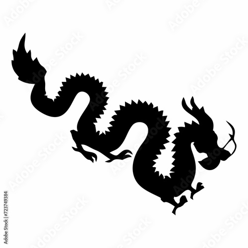 Chinese New Year black dragon silhouette
