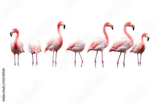 flamingos isolated on white background. Generative AI. © irfan