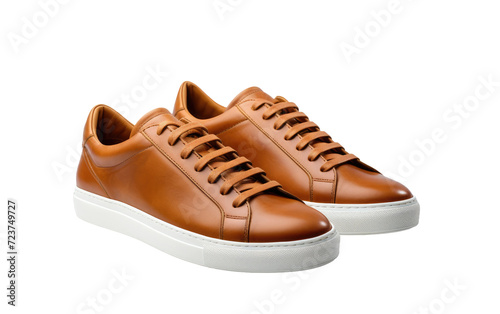 mens sneakers brown white on white or PNG transparent background.