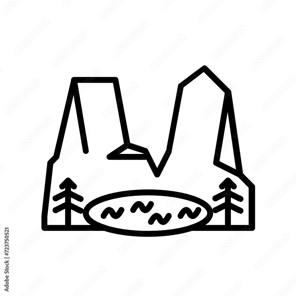 ountains and lakes line icon ountains and lakes line icon