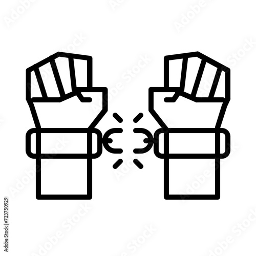 breaking of shackles line icon