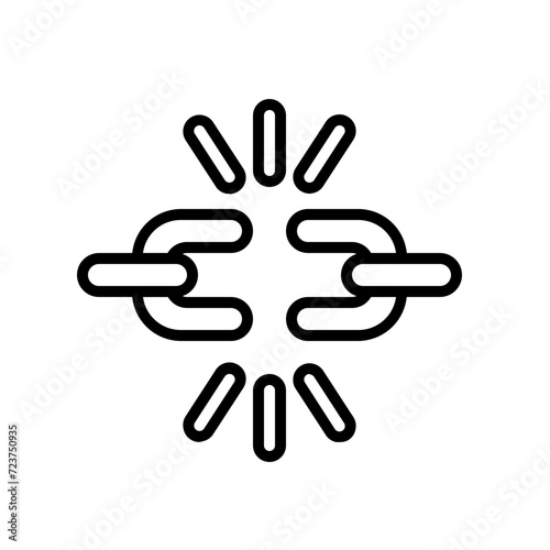 breaking of shackles line icon