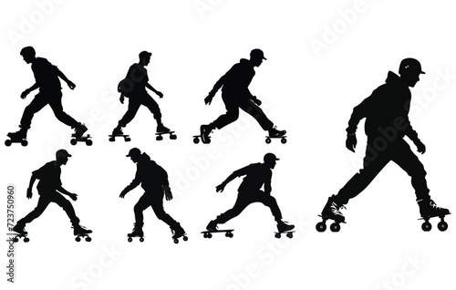 Roller skates men silhouette collection photo