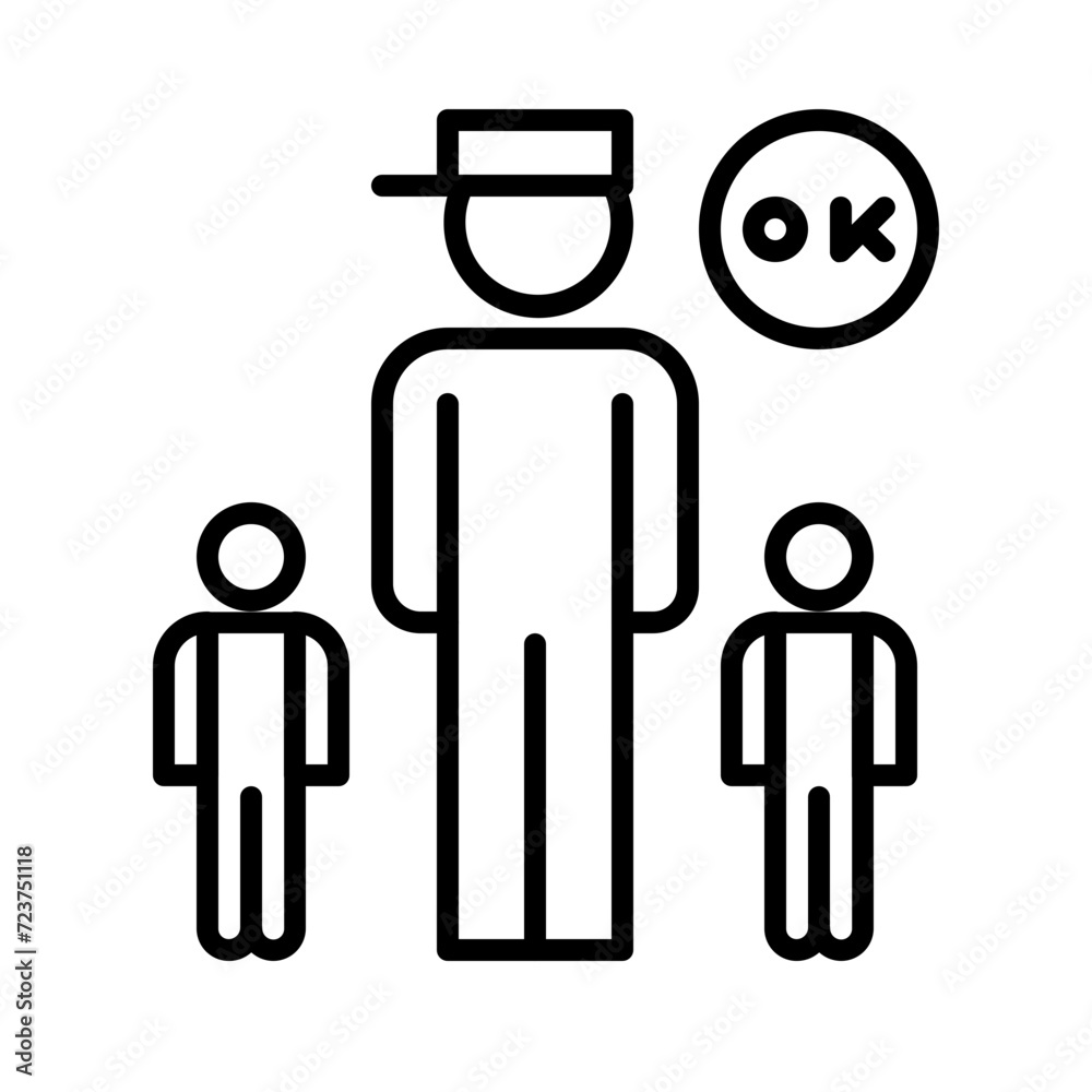street supervisor, okay line icon street supervisor, okay line icon