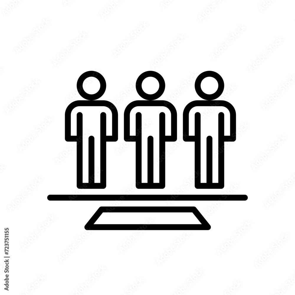 zebra crossing and people line icon