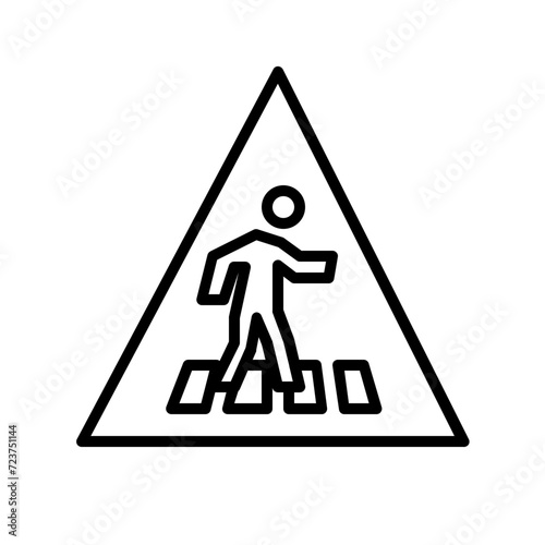 warning, lots of pedestrians line icon