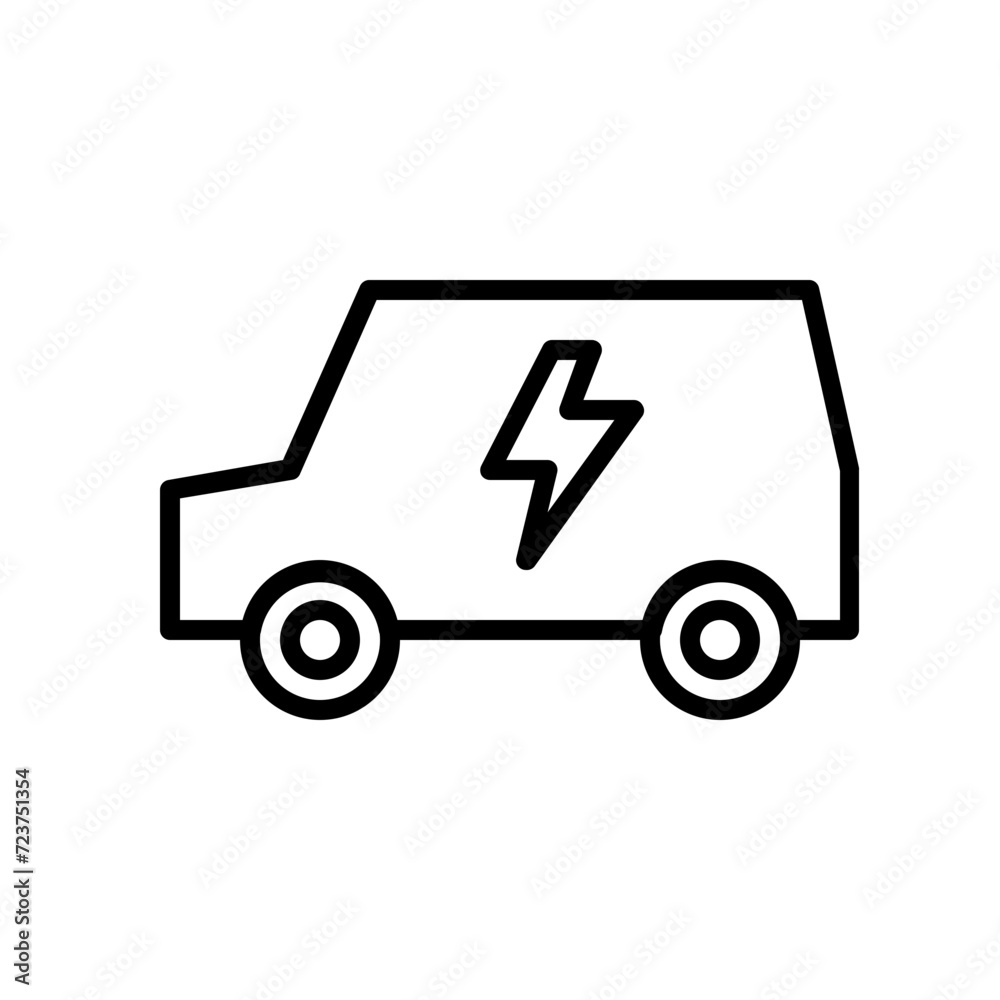 electric car line icon electric car line icon