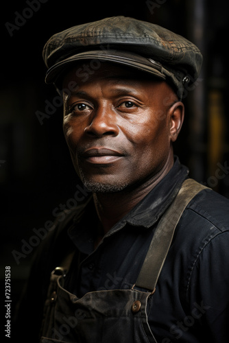 Black worker man portrait