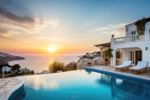 Sunset View from Luxurious Seaside Villa