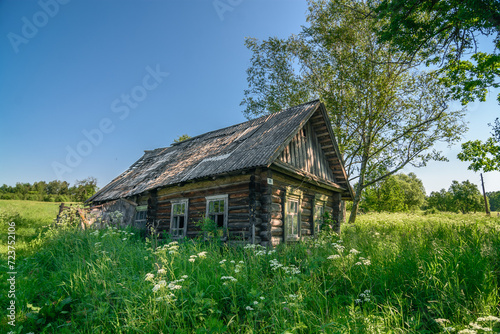 Ruined house in abandoned Russian village © vasvormich