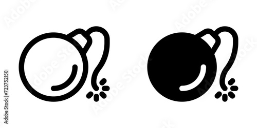 Editable bomb, explosive vector icon. Video game, game elements. Part of a big icon set family. Perfect for web and app interfaces, presentations, infographics, etc