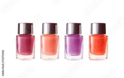 nail polishes make up accessories on white or PNG transparent background.