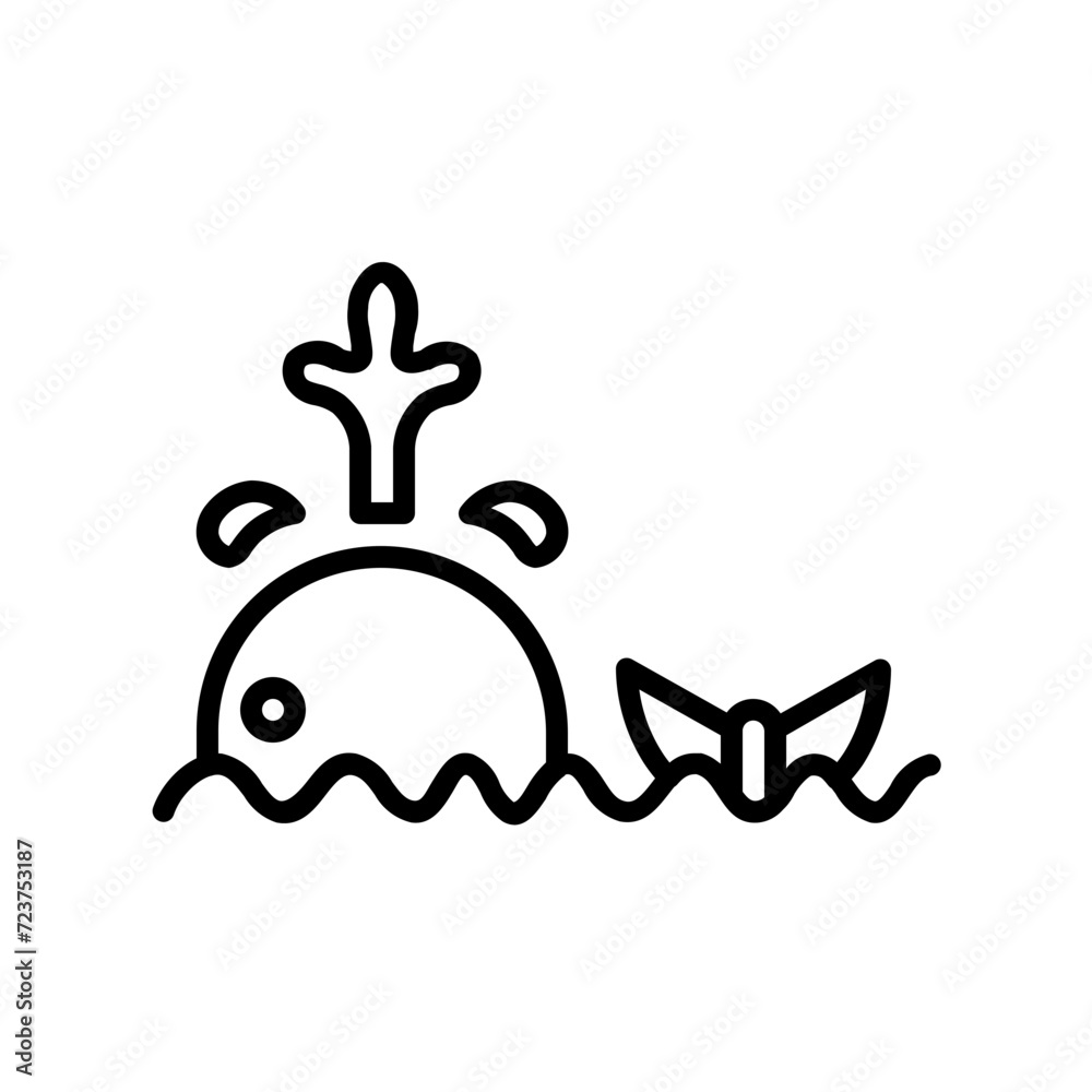 whale line icon whale line icon