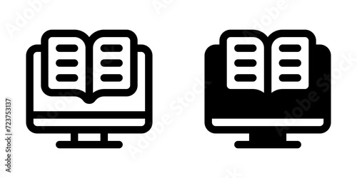 Editable e-book, digital library vector icon. Online learning, course, tutorial. Part of a big icon set family. Perfect for web and app interfaces, presentations, infographics, etc