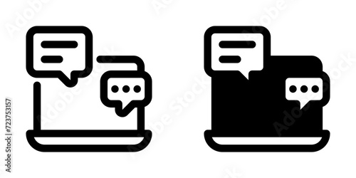 Editable online discussion, comment vector icon. Online learning, course, tutorial. Part of a big icon set family. Perfect for web and app interfaces, presentations, infographics, etc