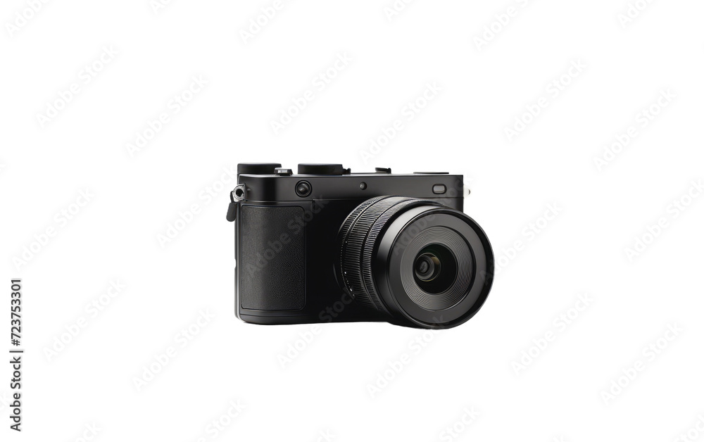 camera black color for photography in tour on white or PNG transparent background.