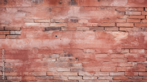 Brick wall background  coral color grunge texture or pattern for design. Generative ai