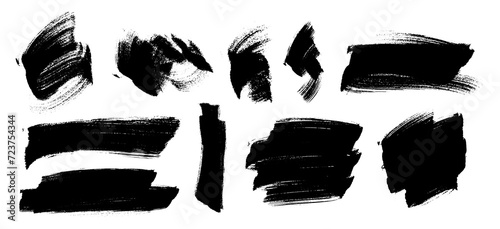 Fat Brush Abstract Shapes With Paint Brush Texture
