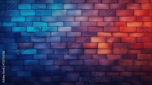 Brick wall background  gradient colors grunge texture or pattern for design. Generative ai