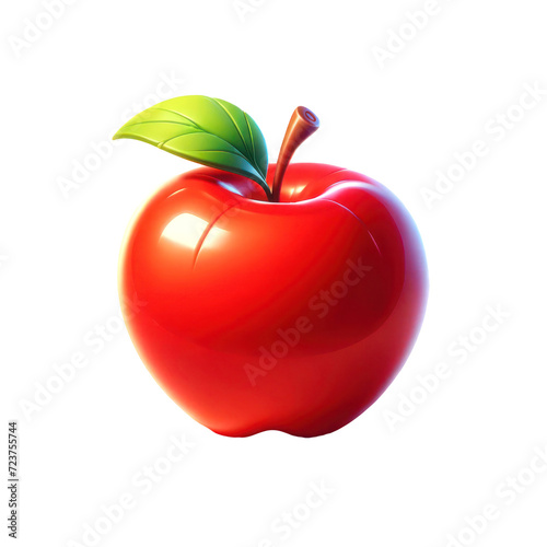 Apple isolated on transparent background  3d style