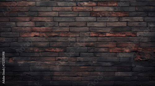 Brick wall background  smoky black grunge texture or pattern for design. Generative ai