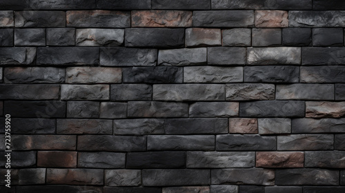 Brick wall background, smoky black grunge texture or pattern for design, wallpaper. Generative ai