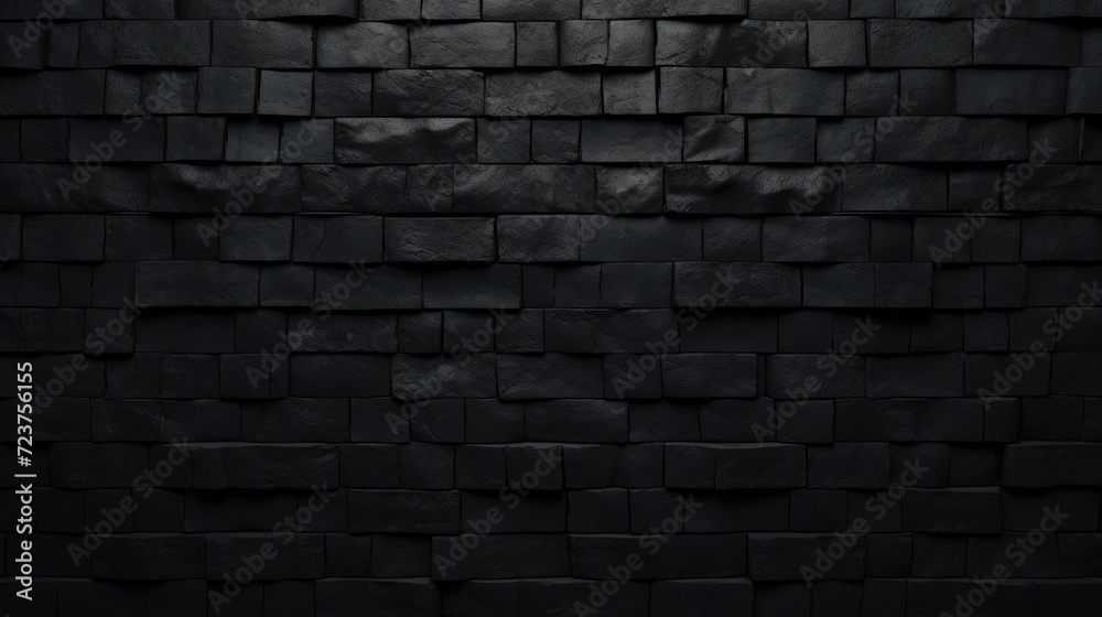 Brick wall background, vantablack colorful grunge texture or pattern for design. Generative ai