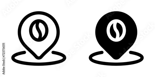 Editable coffee shop location vector icon. Cafe, coffee shop, restaurant, drink, beverages. Part of a big icon set family. Perfect for web and app interfaces, presentations, infographics, etc