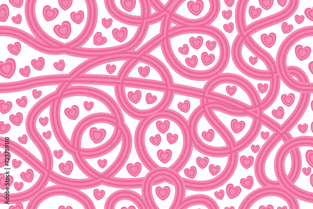 Fototapeta premium Valentine's Day background seamless pattern with seamless ribbon concept for background, greeting card, wrapping paper, fabric, cover, poster, etc.