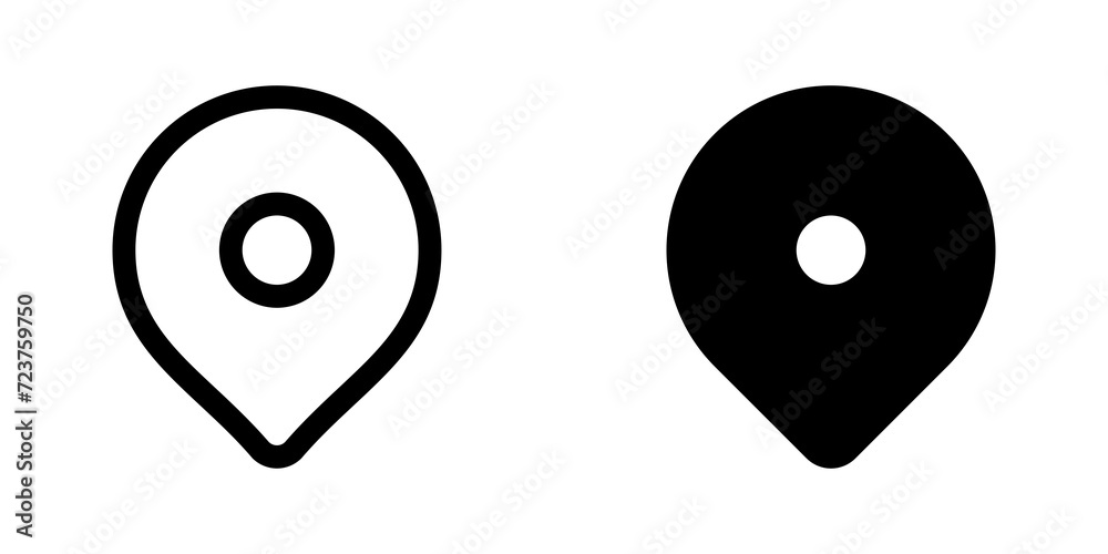 Editable location pin vector icon. Map, location, navigation. Part of a big icon set family. Perfect for web and app interfaces, presentations, infographics, etc Editable location pin vector icon. Map, location, navigation. Part of a big icon set family. Perfect for web and app interfaces, presentations, infographics, etc