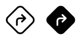 Editable turn right vector icon. Map, location, navigation. Part of a big icon set family. Perfect for web and app interfaces, presentations, infographics, etc