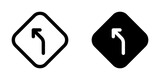 Editable curve left arrow vector icon. Map, location, navigation. Part of a big icon set family. Perfect for web and app interfaces, presentations, infographics, etc