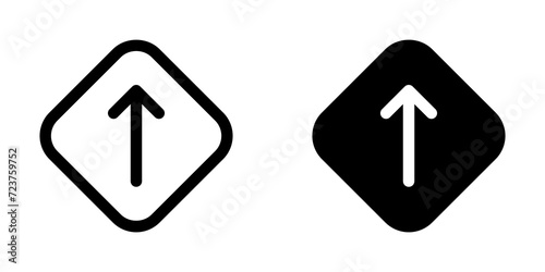 Editable straight road arrow vector icon. Map, location, navigation. Part of a big icon set family. Perfect for web and app interfaces, presentations, infographics, etc