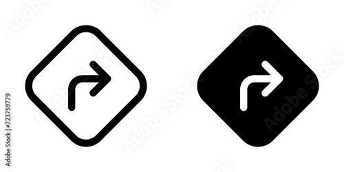 Editable turn right vector icon. Map, location, navigation. Part of a big icon set family. Perfect for web and app interfaces, presentations, infographics, etc