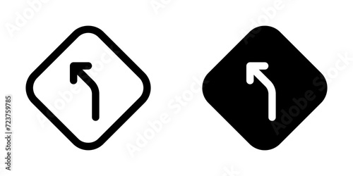 Editable curve left arrow vector icon. Map, location, navigation. Part of a big icon set family. Perfect for web and app interfaces, presentations, infographics, etc
