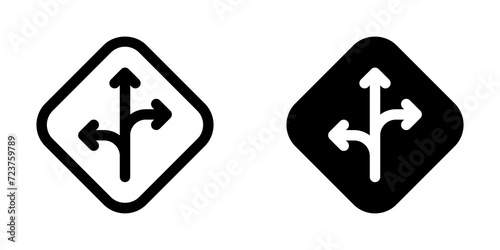 Editable traffic sign arrow vector icon. Map, location, navigation. Part of a big icon set family. Perfect for web and app interfaces, presentations, infographics, etc