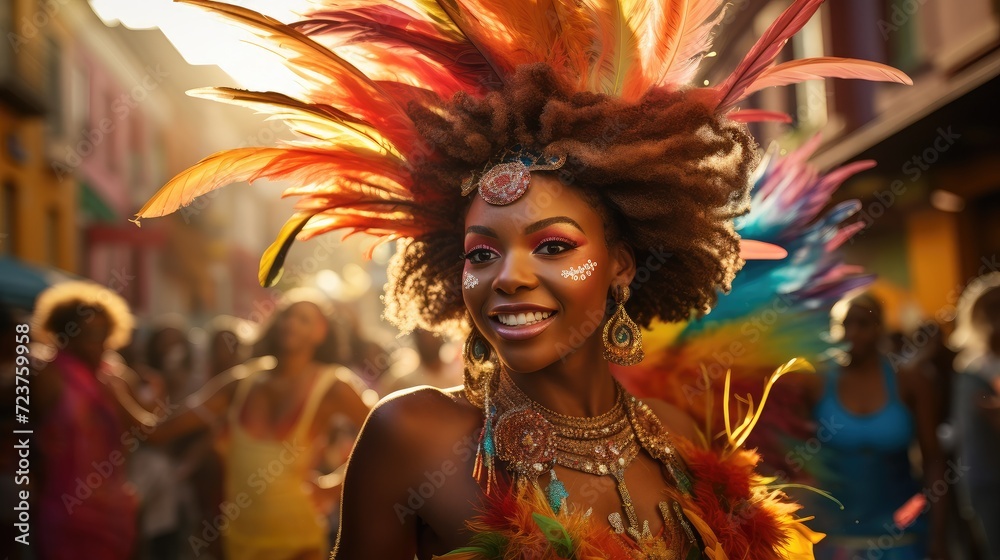 Radiant Carnival Queen: A Tapestry of Feathers and Fashion Generative AI Radiant Carnival Queen: A Tapestry of Feathers and Fashion Generative AI