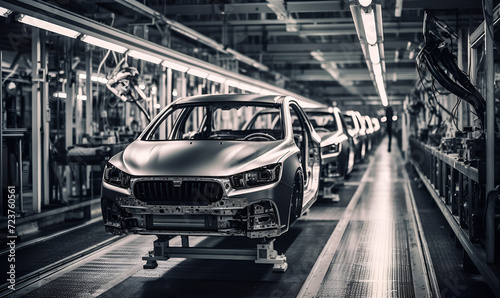 electric car production factory, New vehicle production, An automation manufacturing © Sasit
