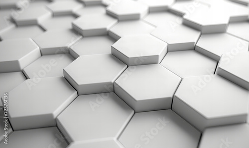 White abstract technology and business 3D hexagon background
