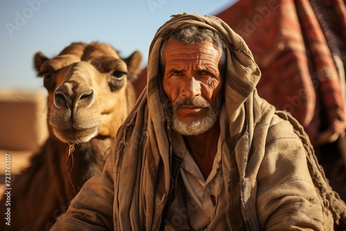 Bedouin portrait in Egypt desert. ai generated © dark_blade