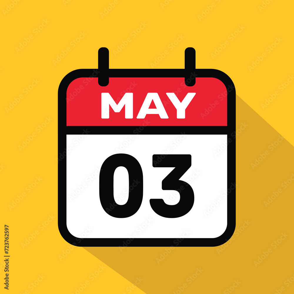 Calendar 03 may Vector illustration background design. Calendar 03 may Vector illustration background design.