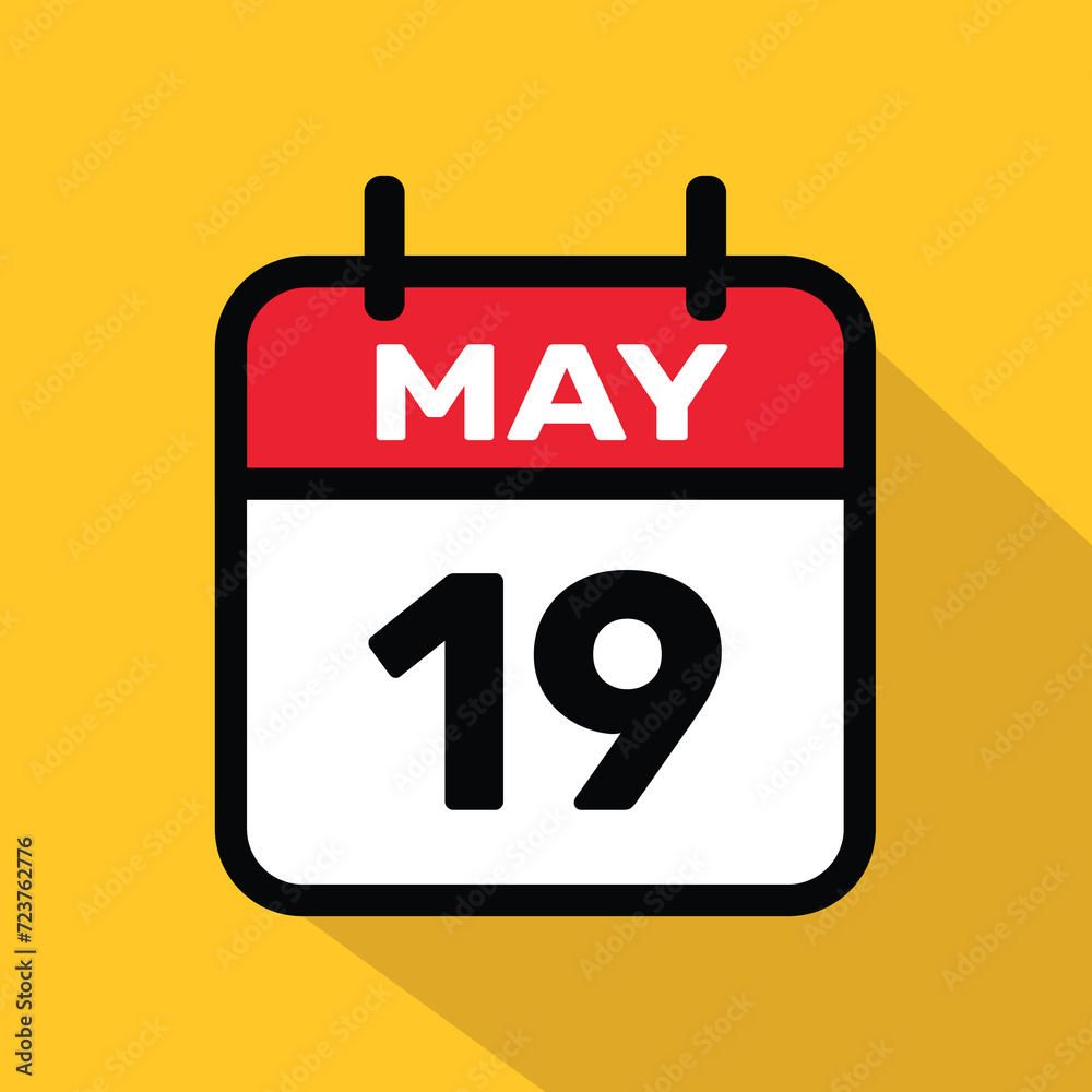 Calendar 19 may Vector illustration background design. Calendar 19 may Vector illustration background design.