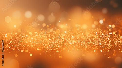 abstract of orange glow particle with bokeh background