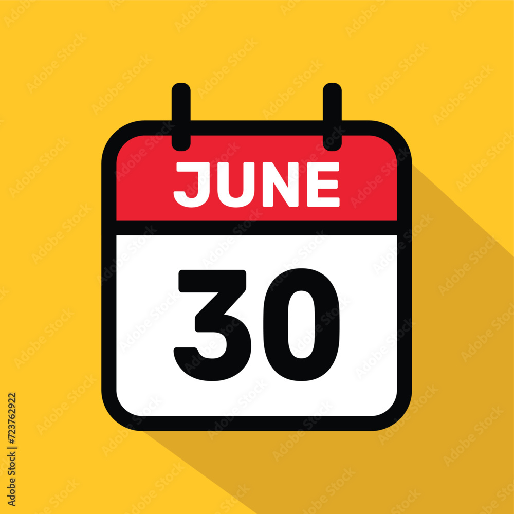 Calendar 30 June Vector illustration background design. Calendar 30 June Vector illustration background design.