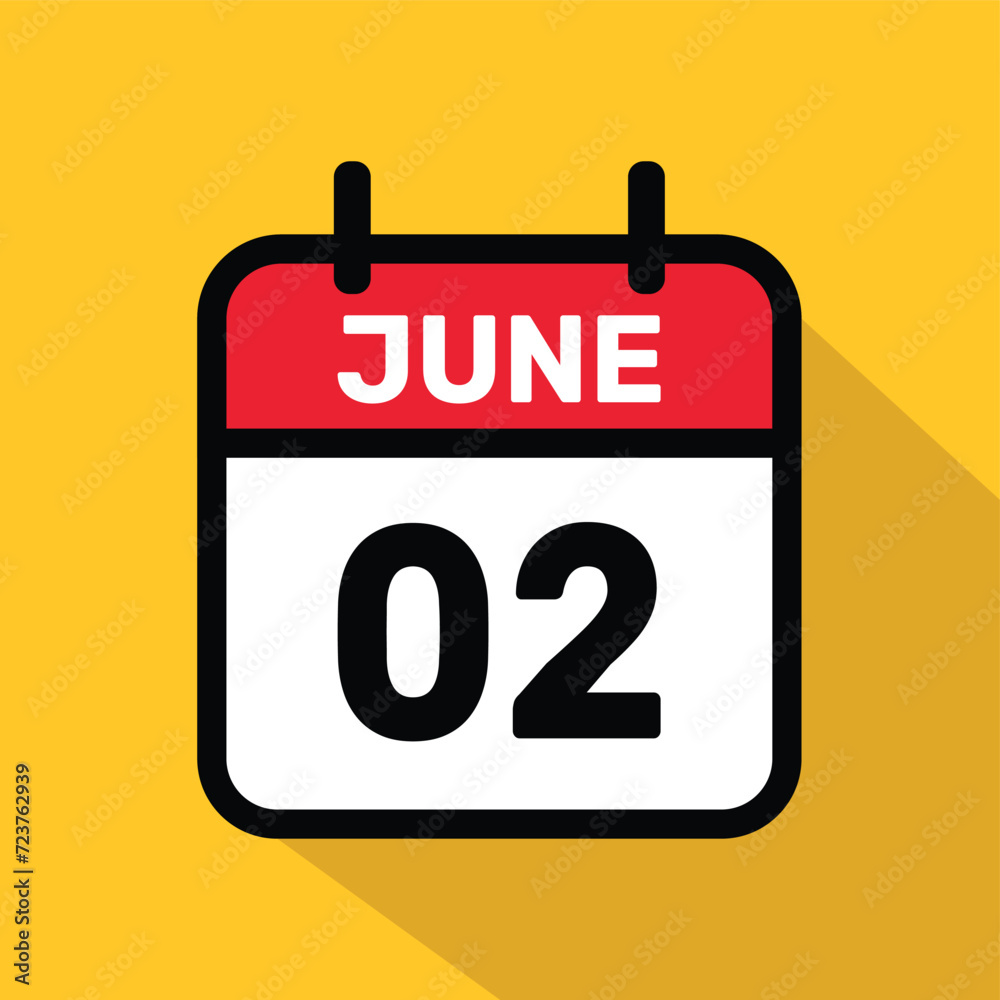 Calendar 2 June Vector illustration background design. Calendar 2 June Vector illustration background design.
