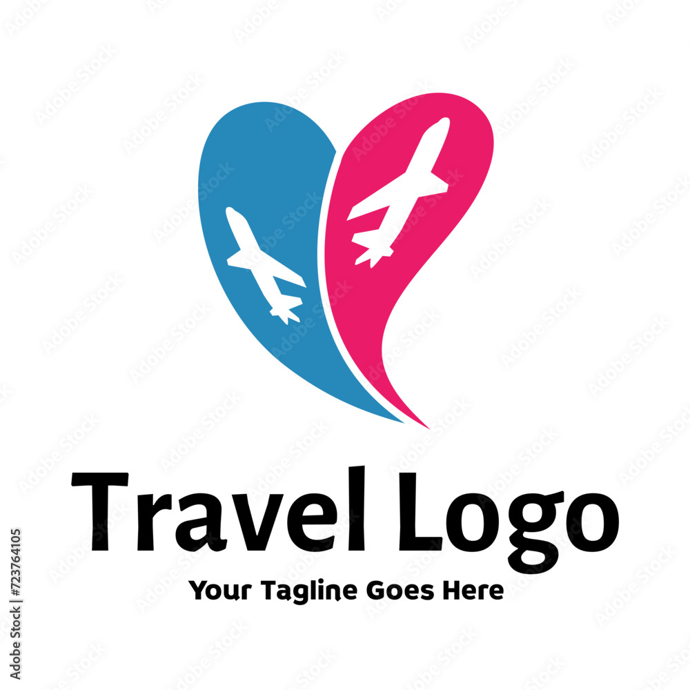 Travel Love Logo, Editable Vector Logo Template Vector. Love Trip Travel Logo Design Template Travel Love Logo, Editable Vector Logo Template Vector. Love Trip Travel Logo Design Template